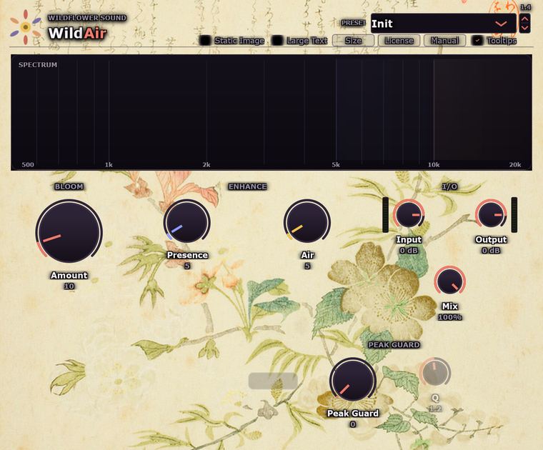 The WildAir plugin window