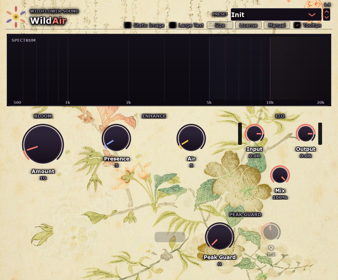 The WildAir plugin window