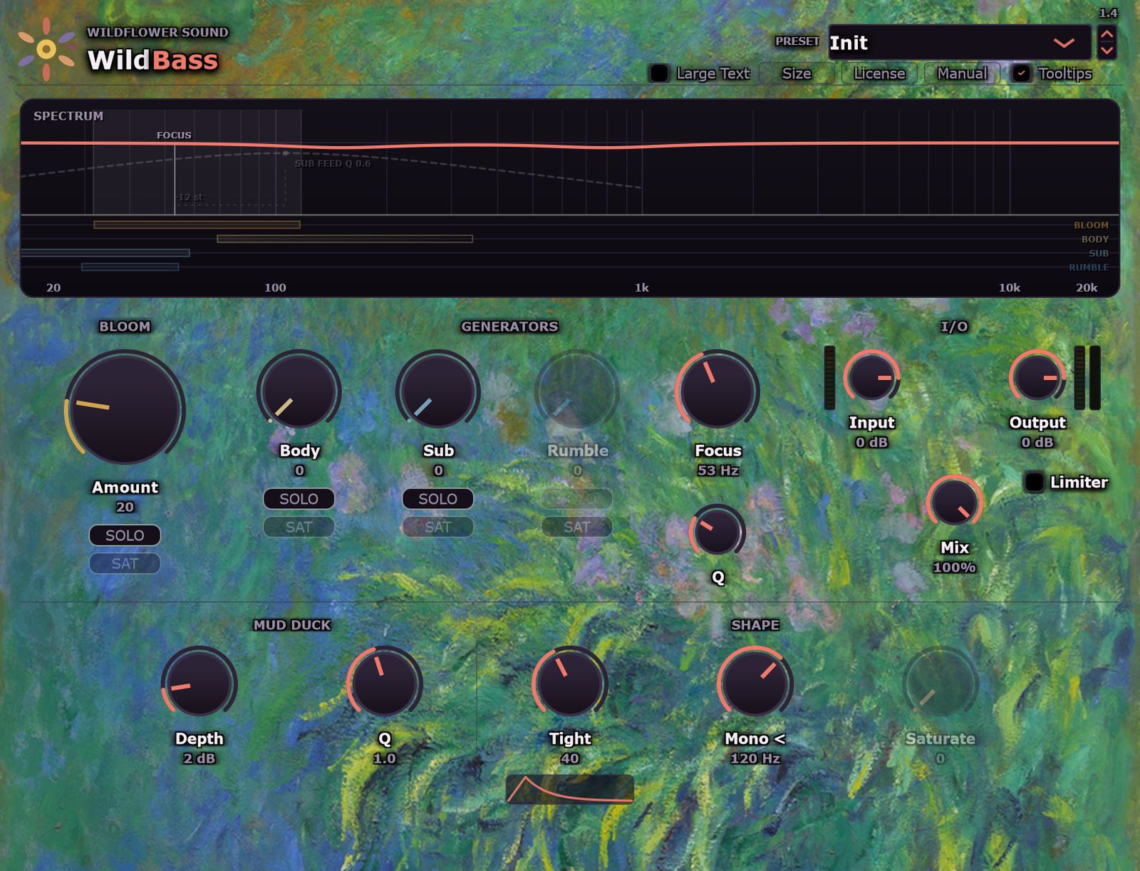 The WildBass plugin window