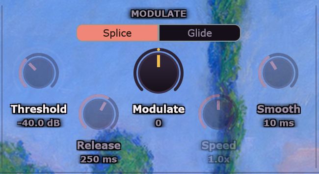 WildEcho's Modulate section: Splice and Glide, Threshold, Release, Modulate, Speed and Smooth