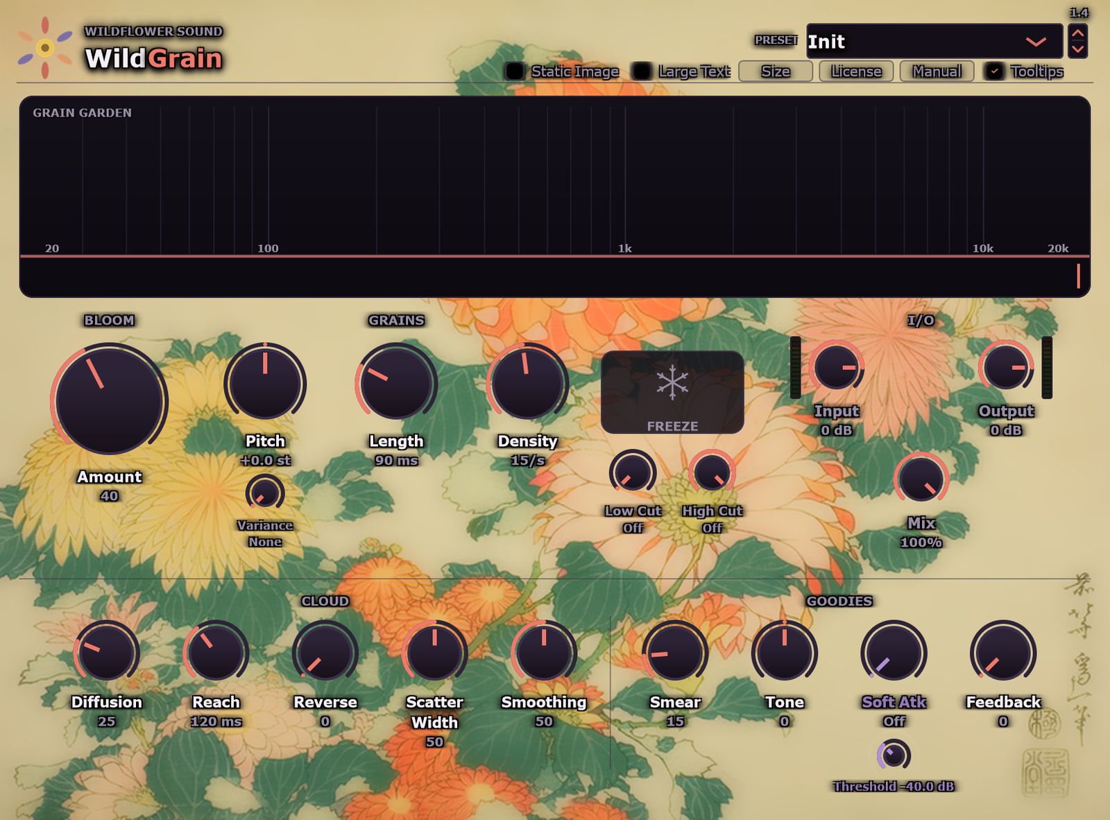 The WildGrain plugin window