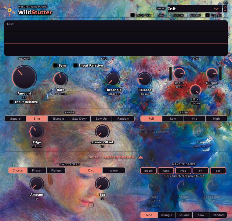 The WildStutter plugin window